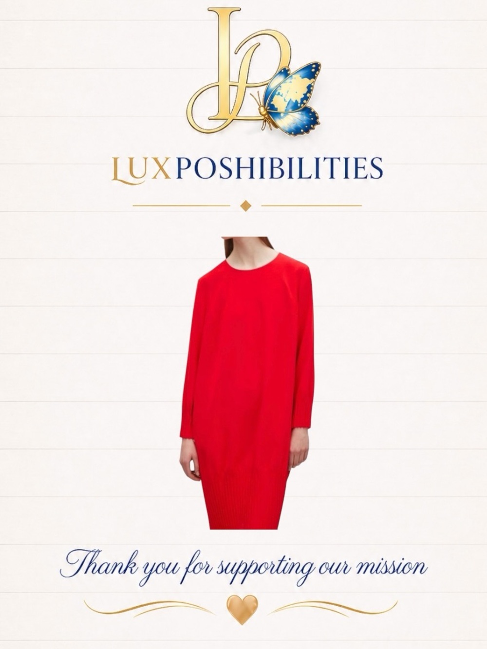 COS Bold Red Long-Sleeve Midi Shift Dress size 12